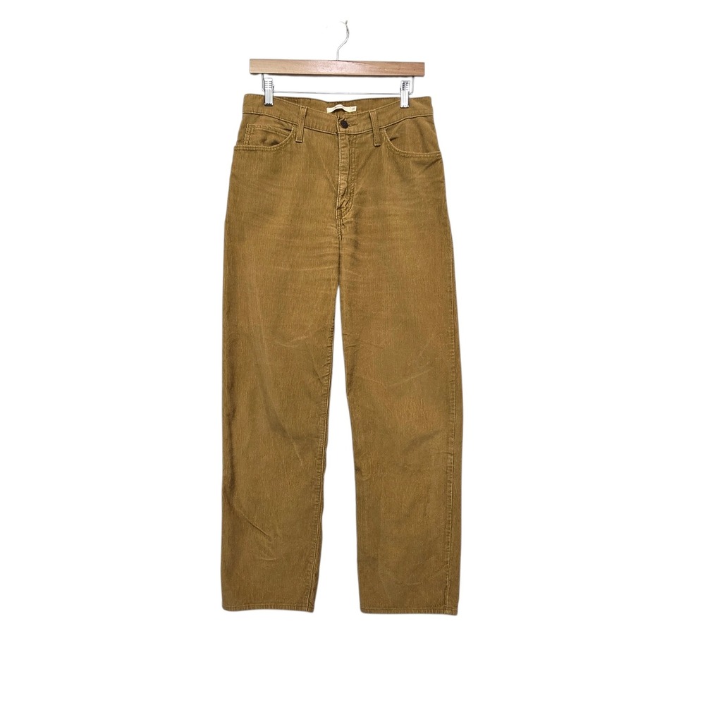 Levis 94 Baggy Corduroy Pants Womens Size 28 Camel Brown High Rise Wide Leg